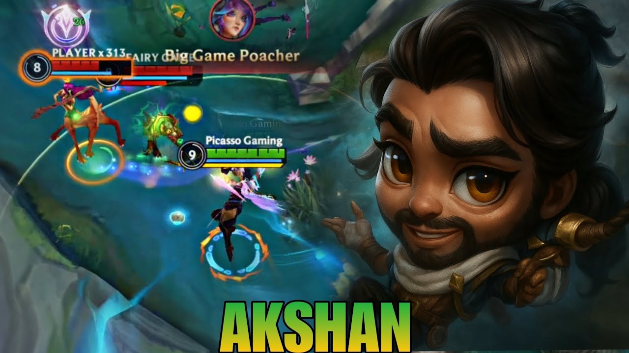 اكشان يلعب وحدة ضد 9 😭 / WILD RIFT AKSHAN 1V9 
