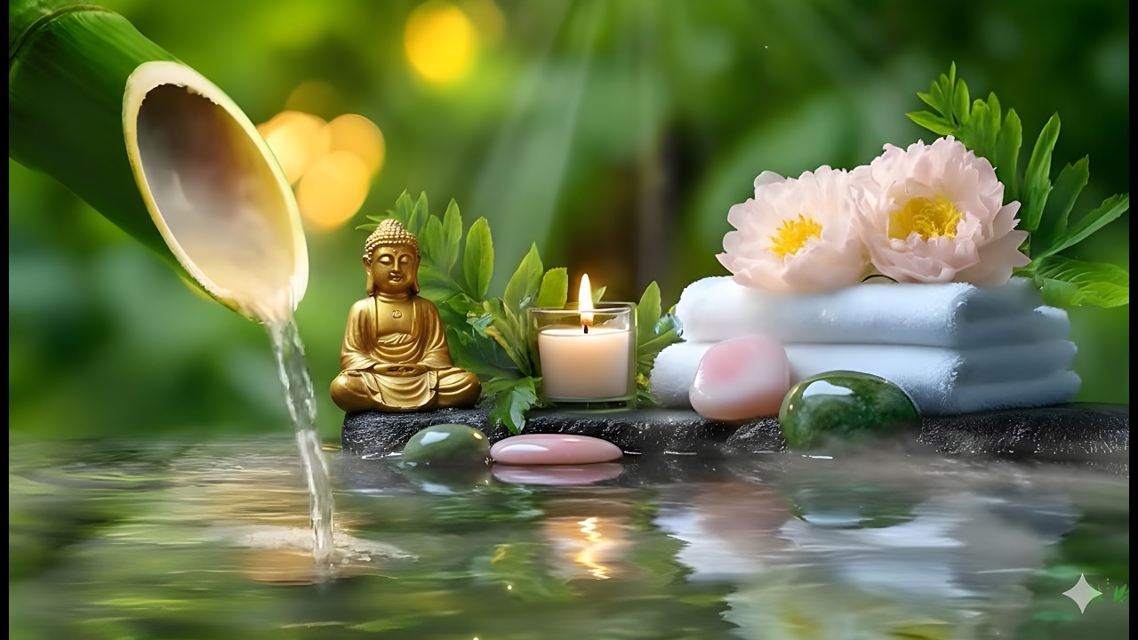 🔴LIVE: Relaxing Sleep Music with Bamboo Water Sound🌿Insomnia Relief, Calm Anxiety, Stress Relief,Spa