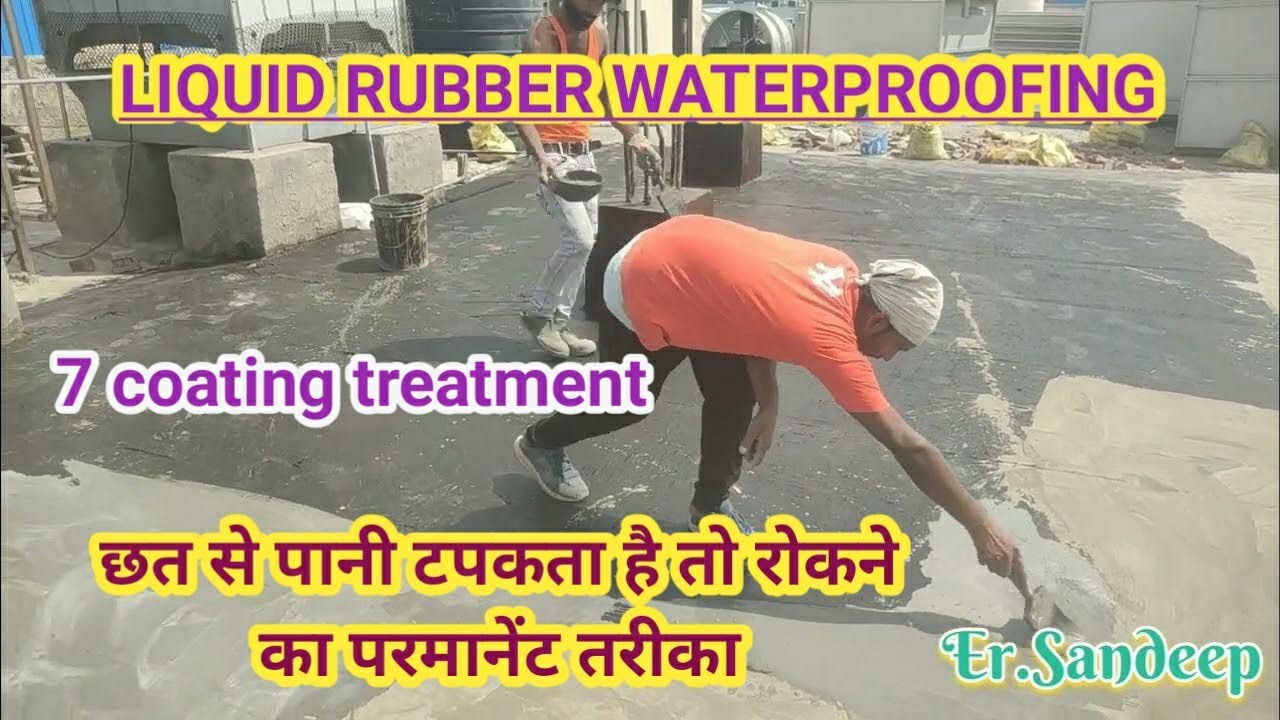 how to do liquid rubber polymer 7Coat roof terrace waterproofing coating