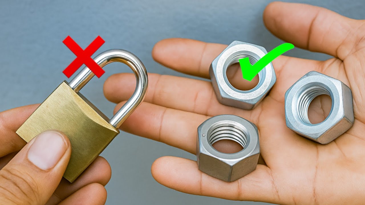 ✋ Stop buying padlocks, with just 3 nuts make a padlock with secret opening.