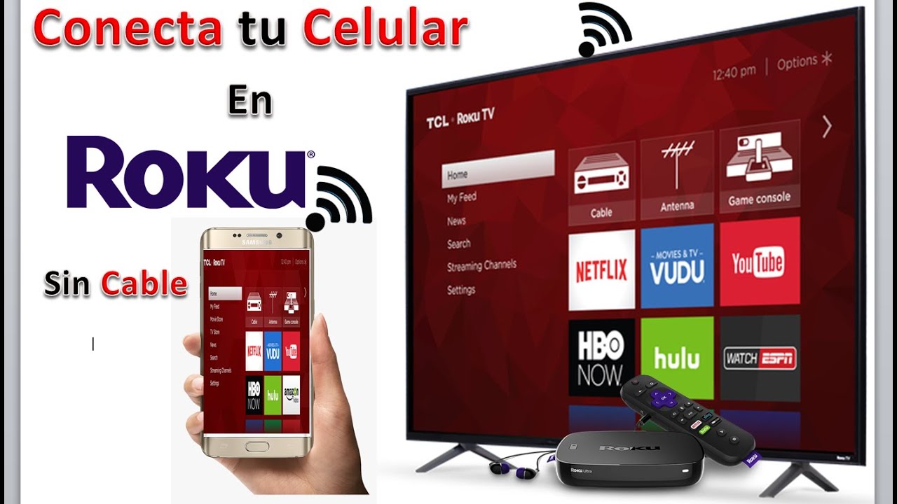 Como conectar sin cables  tu celular a tu televisor ó Cajita con sistema  Roku