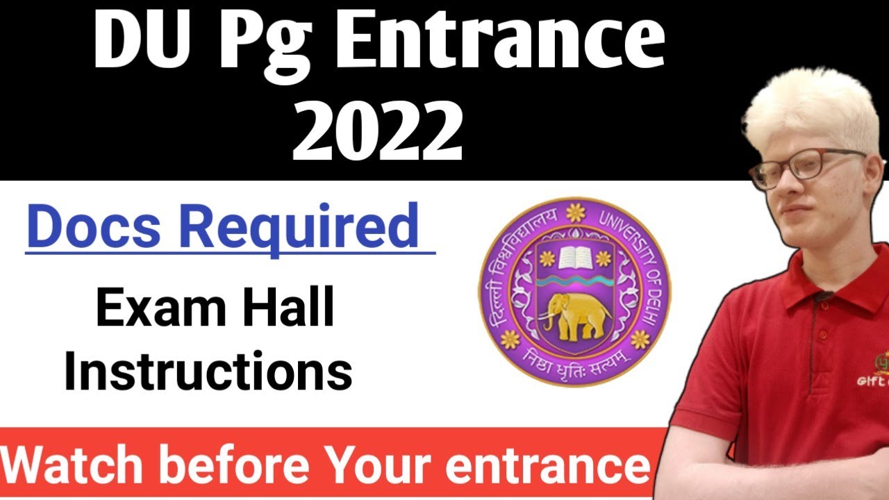 Du Pg Entrance Exam Instructions and Guidelines 2022 | Ameeninfo