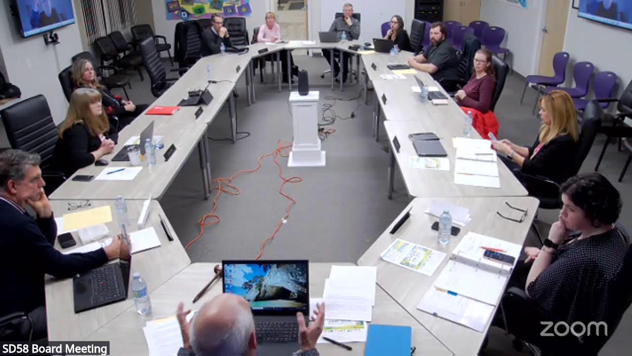 SD58 Board Meeting's Zoom Meeting