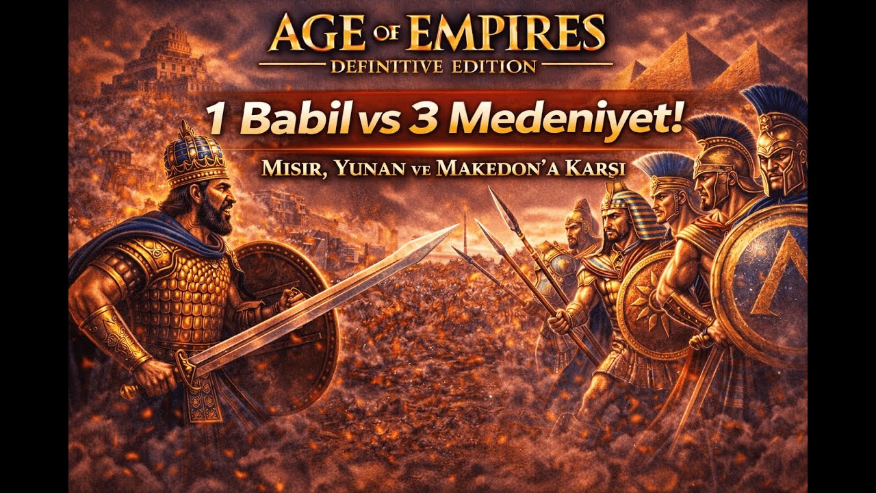 1 Babil vs 3 Medeniyet! Mısır, Yunan ve Makedon’a Karşı Direniş | Age of Empires Definitive Edition
