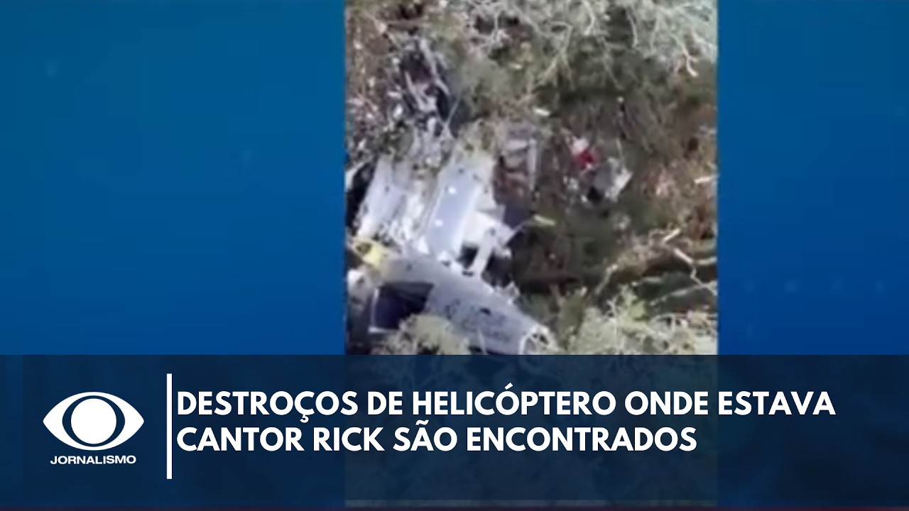 Destro&ccedil;os de helic&oacute;ptero onde estava cantor Rick s&atilde;o encontrados | BandNews TV