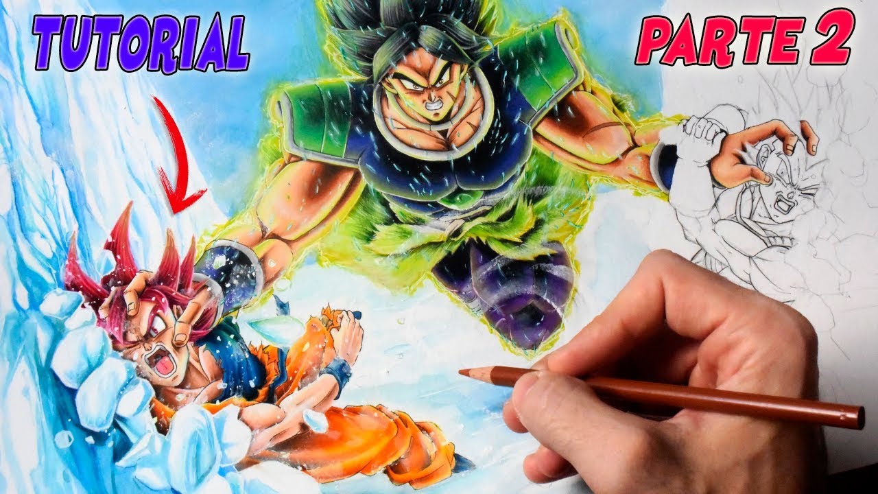 Cómo Dibujar a Goku y Vegeta SSG vs Broly (parte2) | Dragon Ball Super