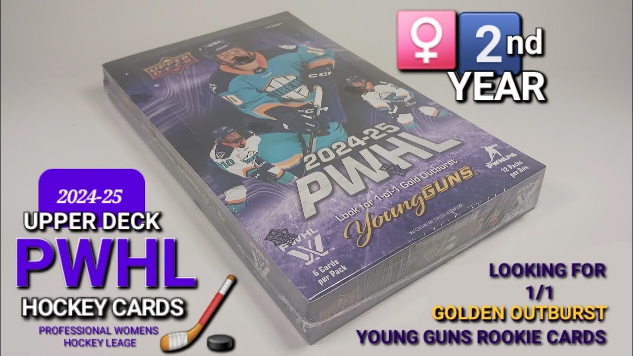 HUNTING RARE 1/1 GOLDEN OUTBURST YOUNG GUNS! 2024-25 UPPER DECK PWHL HOBBY BOX BREAK #hockeycards
