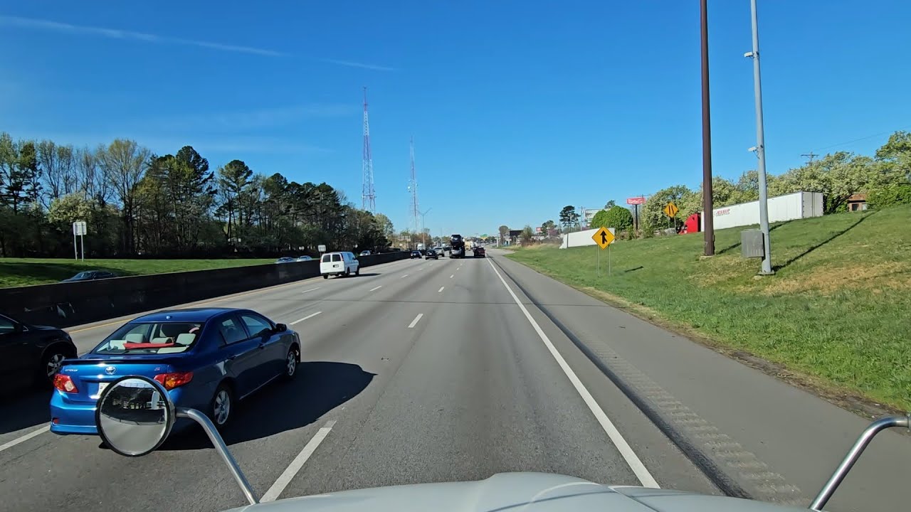 3/18/26, Kernersville to Charlotte - Semi Trucking Life: Scenic Highway Drive Under Clear Blue Skies