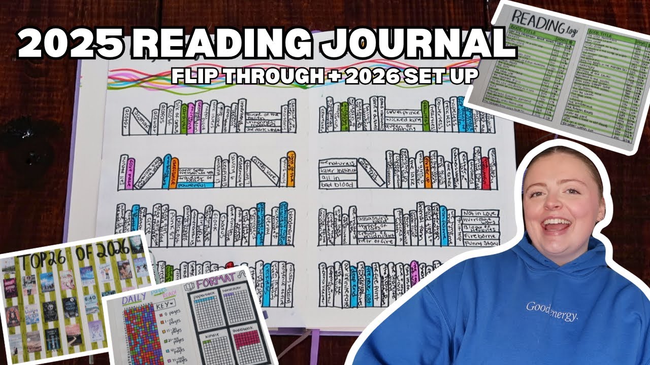 2025 reading journal flip through! 📓🖍️ (completed journal ideas & 2026 journal set up)