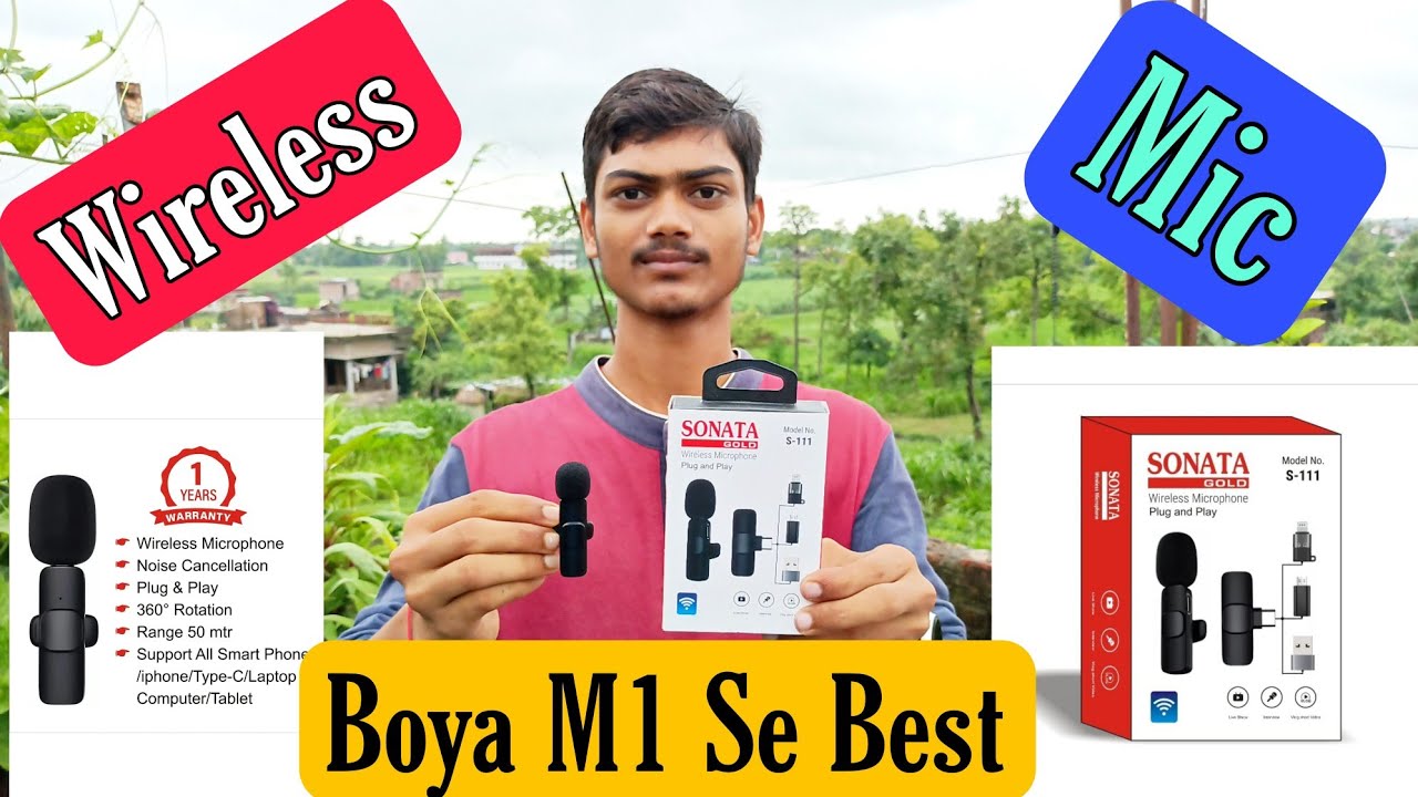SONATA GOLD Wireless Mic YouTube Facebook Live Stream | Boya M1 Se Bhi Accha Wireless Microphone