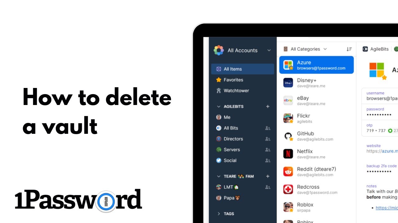 1Password: How To Delete a Vault Tutorial 2024