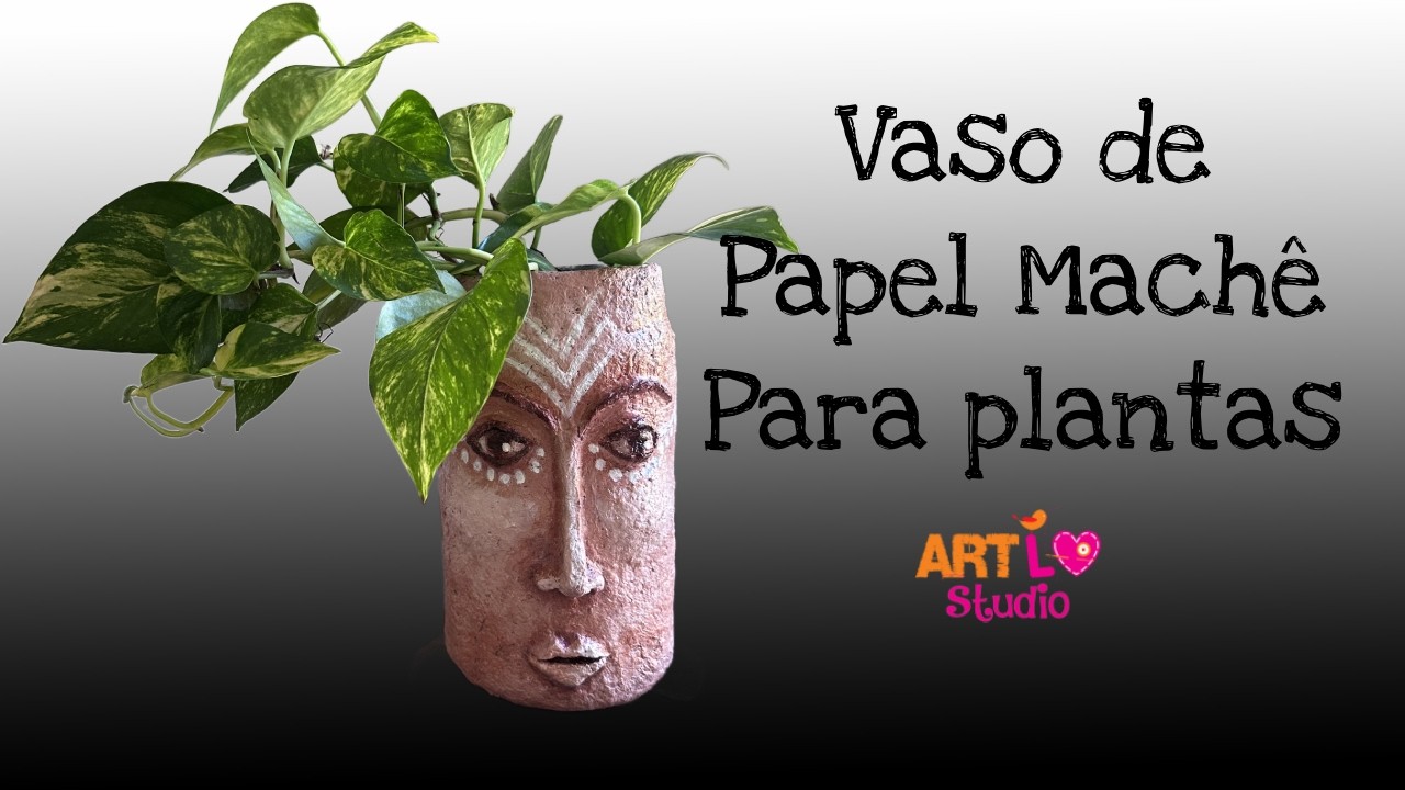 🔴 COMO FIZ VASO DE PAPEL MACHÊ PARA PLANTAS