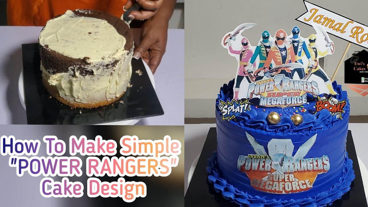 How To Make Simple POWER RANGERS Cake Design - DIY
