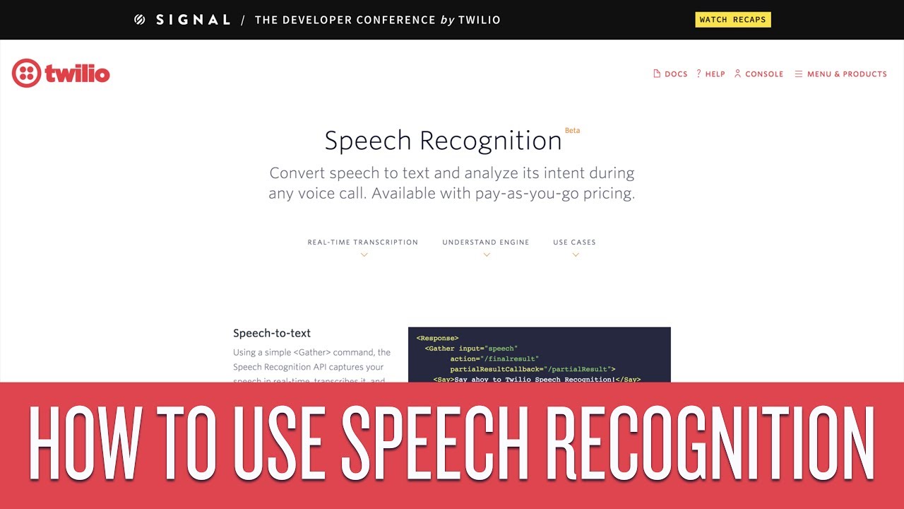How to Use Twilio Speech Recognition