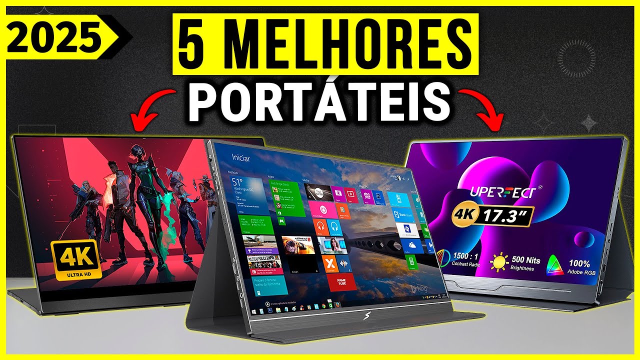 Os 5 Melhores Monitores Port&aacute;teis Em 2025! Compactos e Potentes