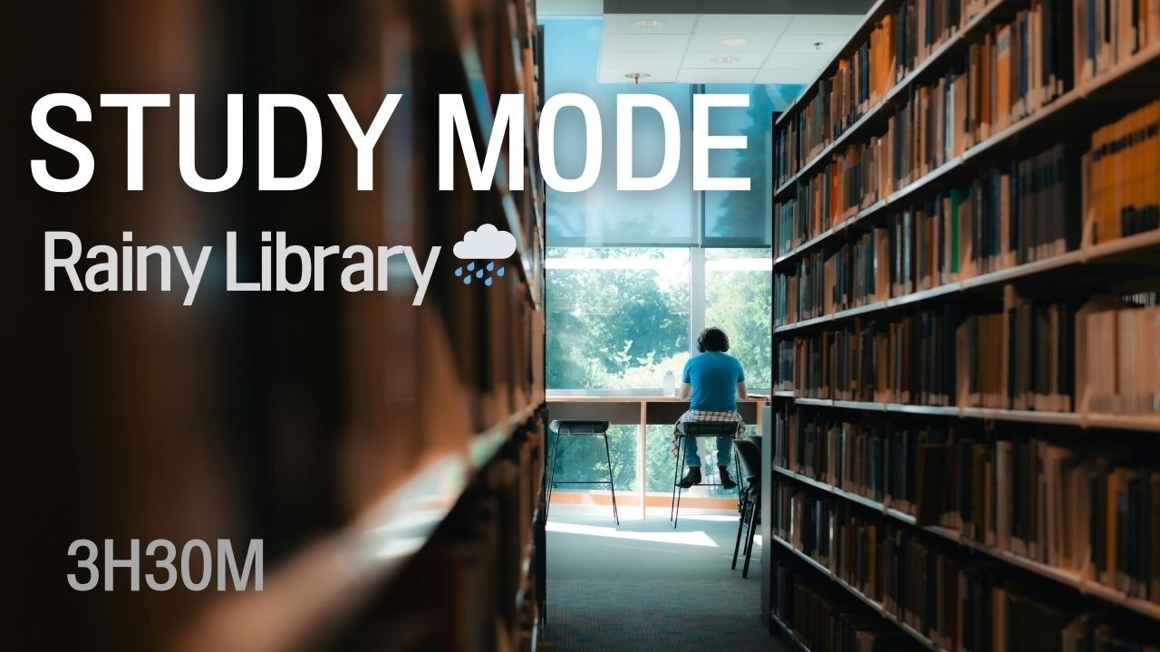 비 오는 도서관 ASMR 🌧 Study Mode | 3시간 30분 저절로 집중되는 공부 소리