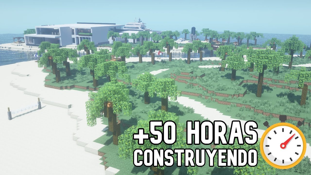PASÉ 50 HORAS construyendo una ISLA PRIVADA en MINECRAFT