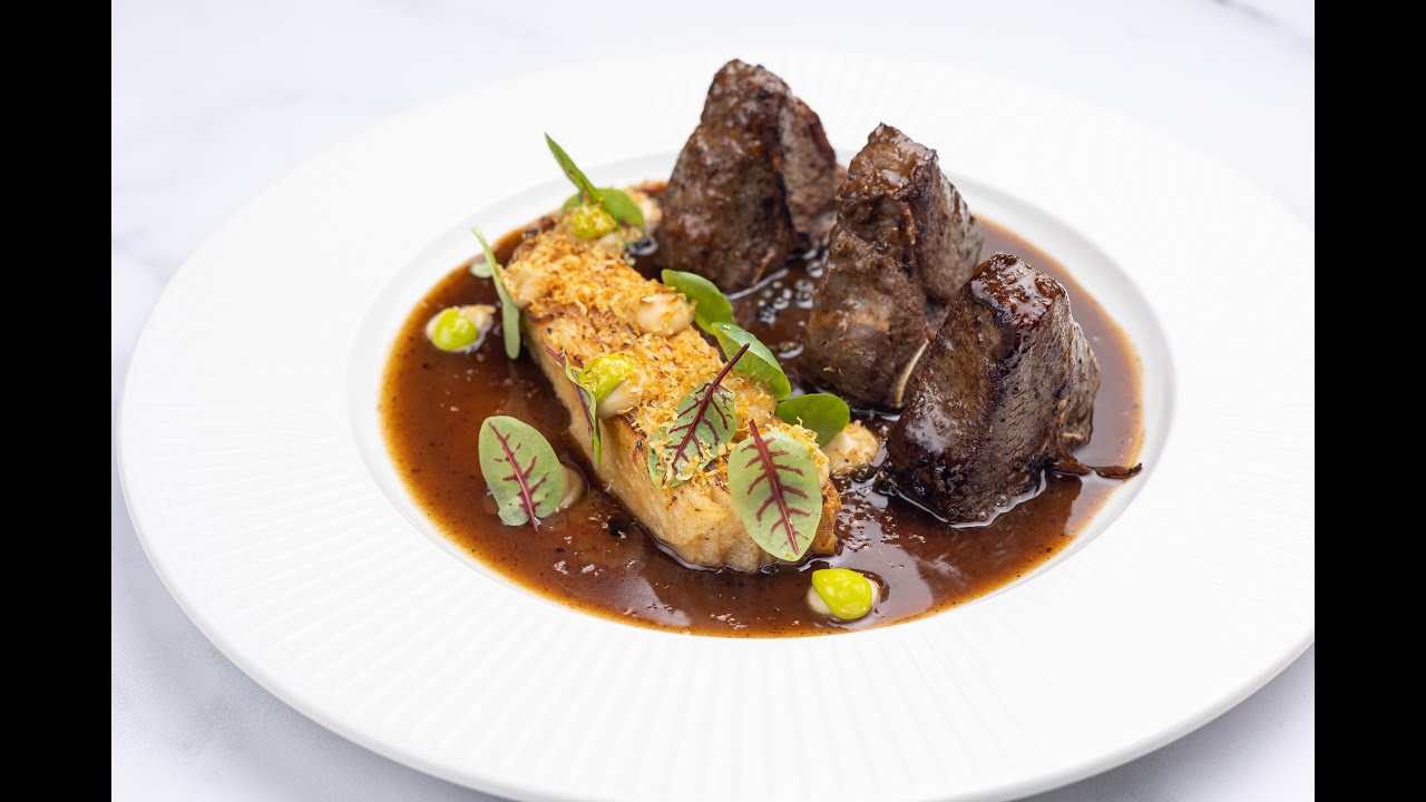 TERRA RICH LAMB: T-bone lamb with celery root in three textures