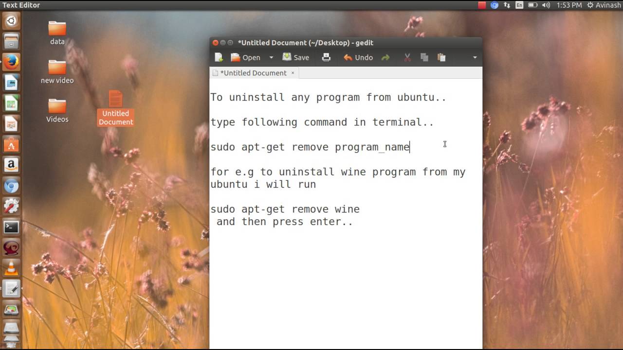 how to Uninstall software from ubuntu