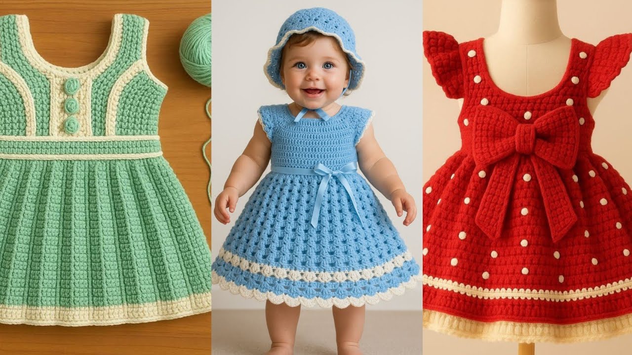 Crochet beautiful Baby Dress Design #usa