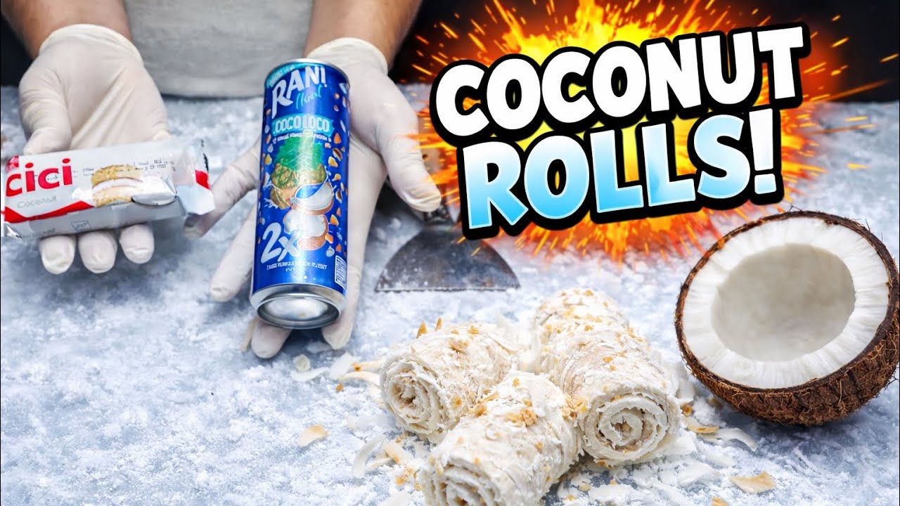 Coconut Rani Ice Cream Rolls on a FREEZING Plate! 🥥❄️