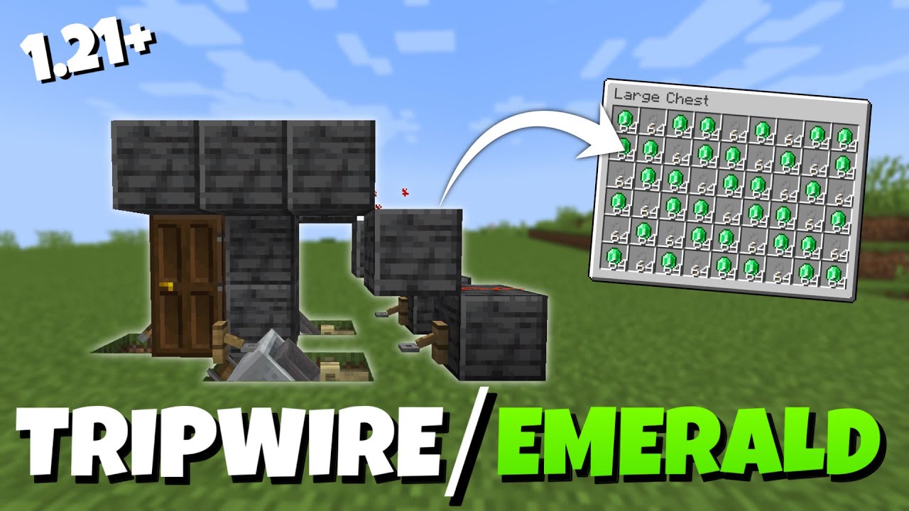 New Tripwire Hook + Emerald Farm Easy Tutorial | Minecraft 1.21+