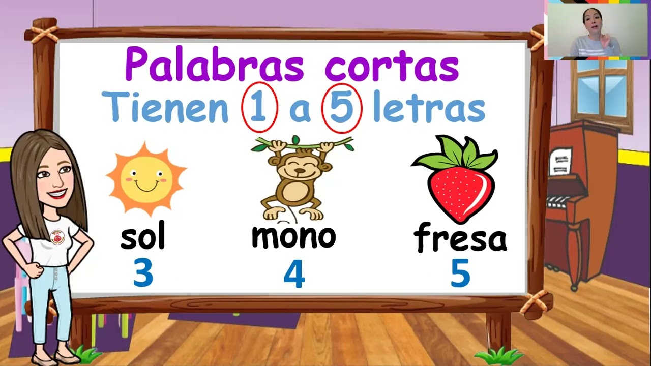 Palabras cortas y palabras largas clase para preescolar