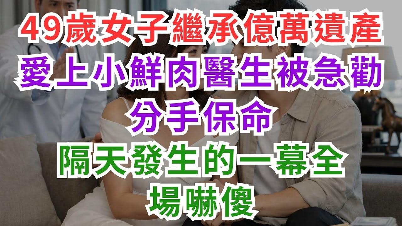 深夜淺談 49歲女子繼承億萬遺產，愛上小鮮肉醫生被急勸分手保命——隔天發生的一幕，全場嚇傻#情感故事 #民間故事 #深夜淺讀 #花開富貴 #人生哲理