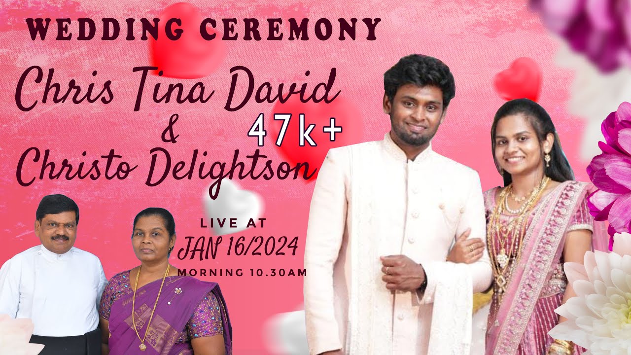 Chris Tina David - Christo Delightson | Wedding Service  | Live Telecast | 16.01.2024 | Jebas Media