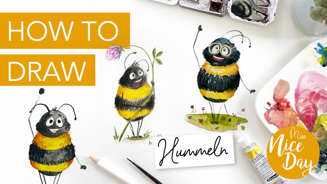 Süße Bummelbienen - ein Motiv - drei Materialien 🐝