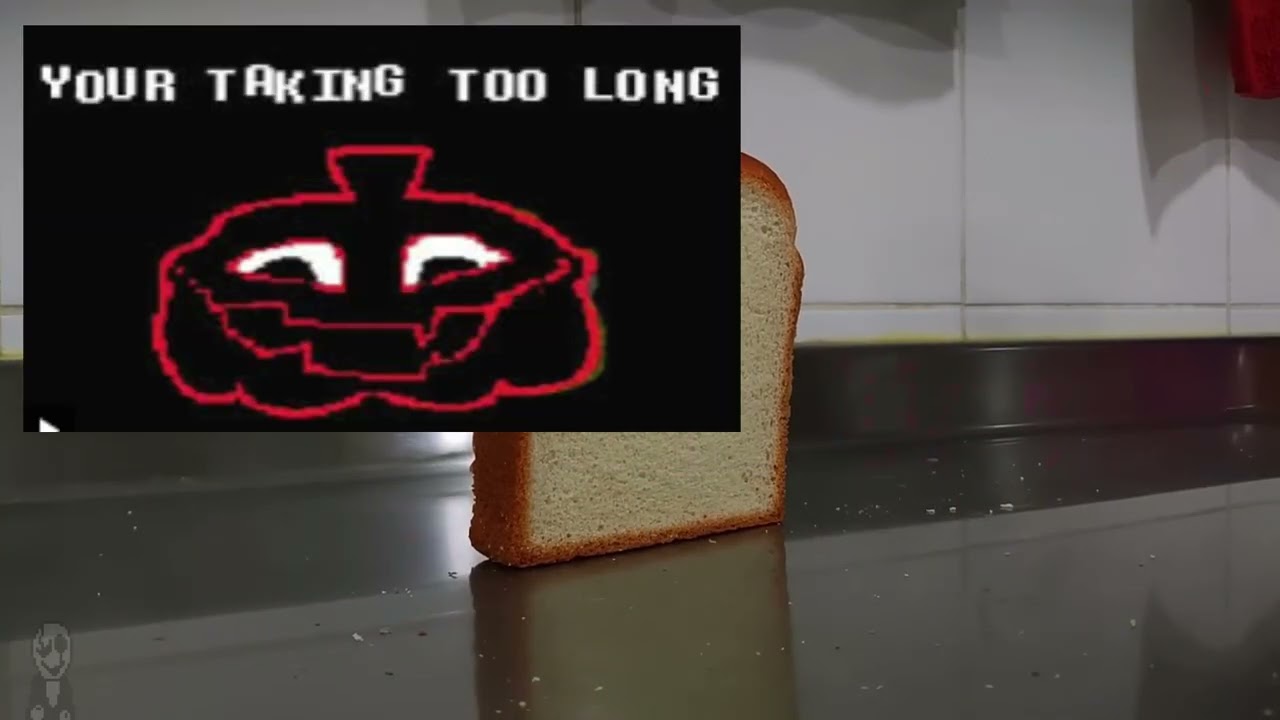 Toast falling over but everything is a Deltarune Reference