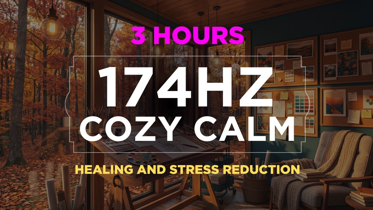 174Hz Deep Healing for Autism, ADHD & Anxiety | 3 Hours Cozy Autumn Studio for Calm & Grounding