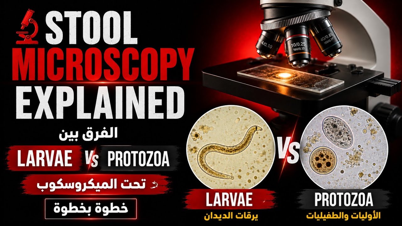 الشرح التفصيلى للارفا والبروتوزا وأهم ما يميزهاE77. Larva strongyloides stercoralis and protozoa