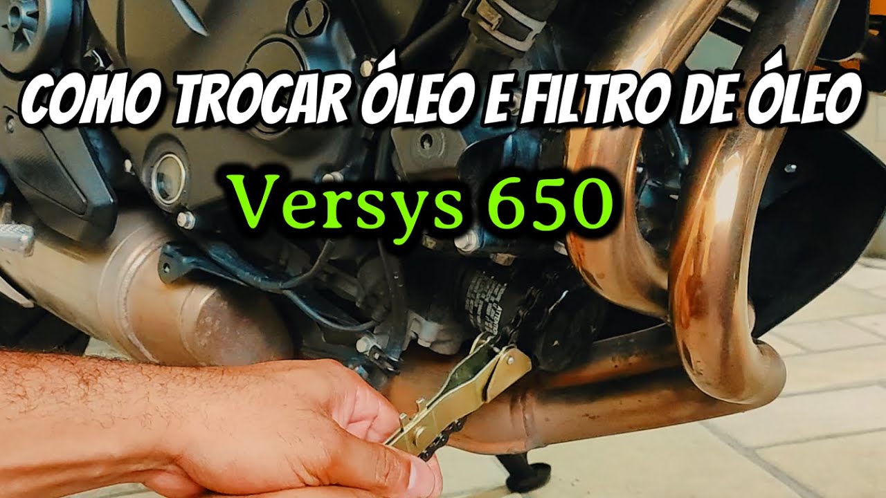 TROCA DE OLEO E FILTRO em casa - KAWASAKI VERSYS 650