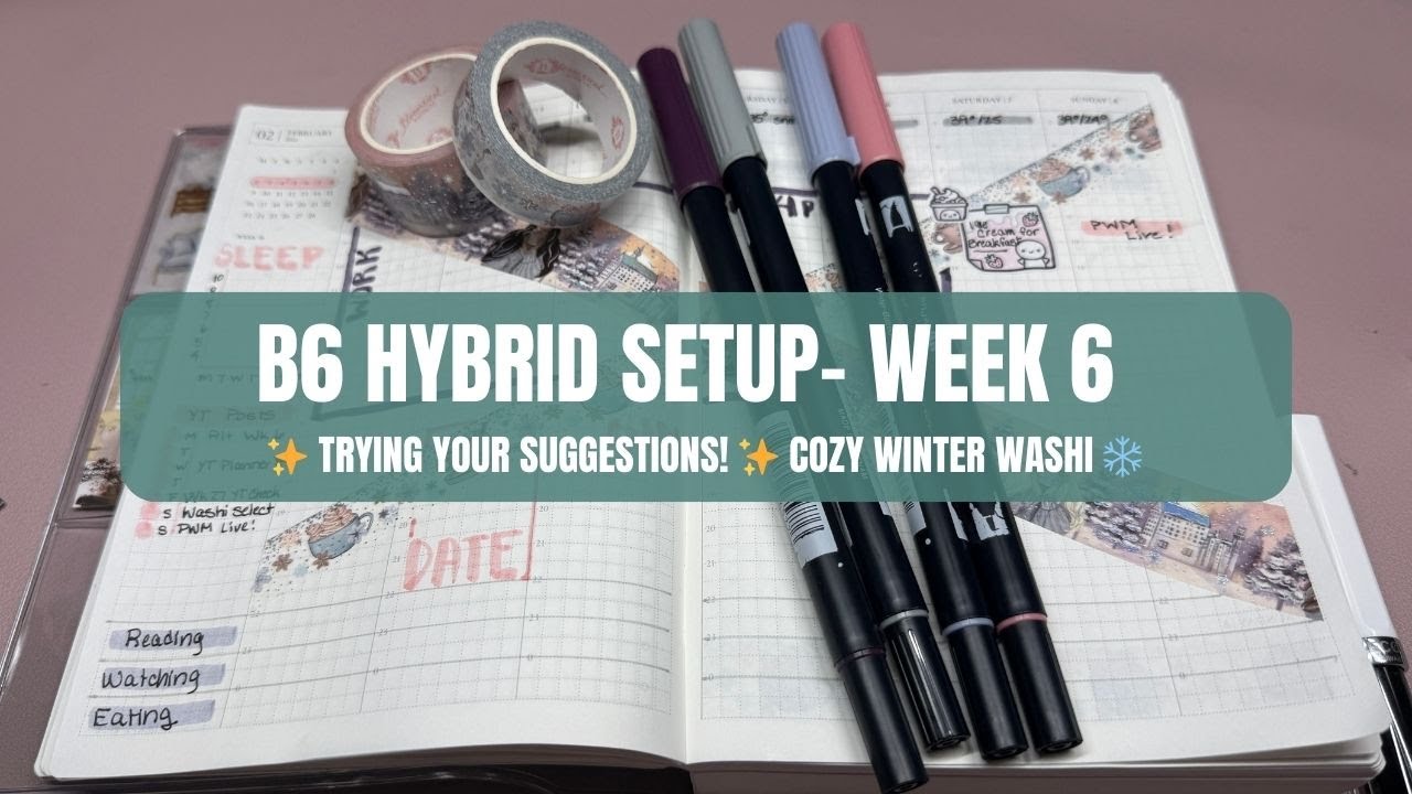 Alternate Week 6 Plan With Me in My B6 Hybrid | Trying Your Suggestions!❄️ Bloomsical Winter Washi
