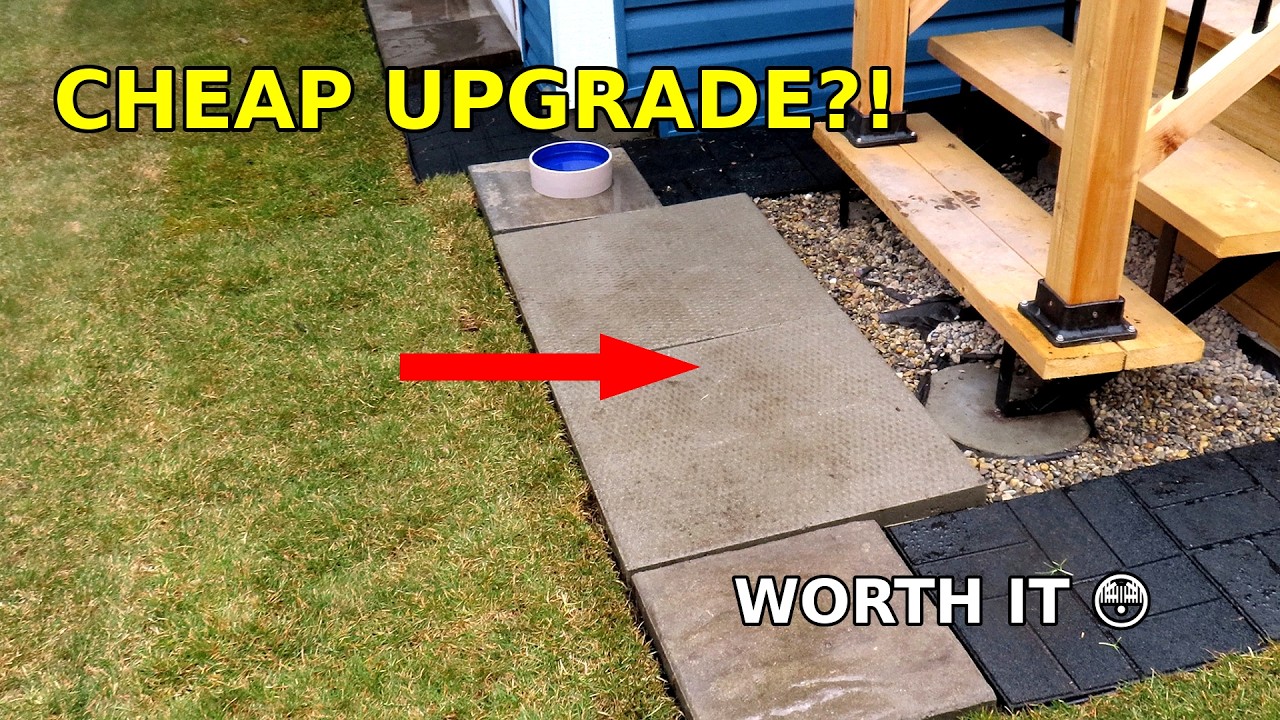 Backyard Upgrade on a Budget 🔥 Concrete & Rubber Pavers DIY