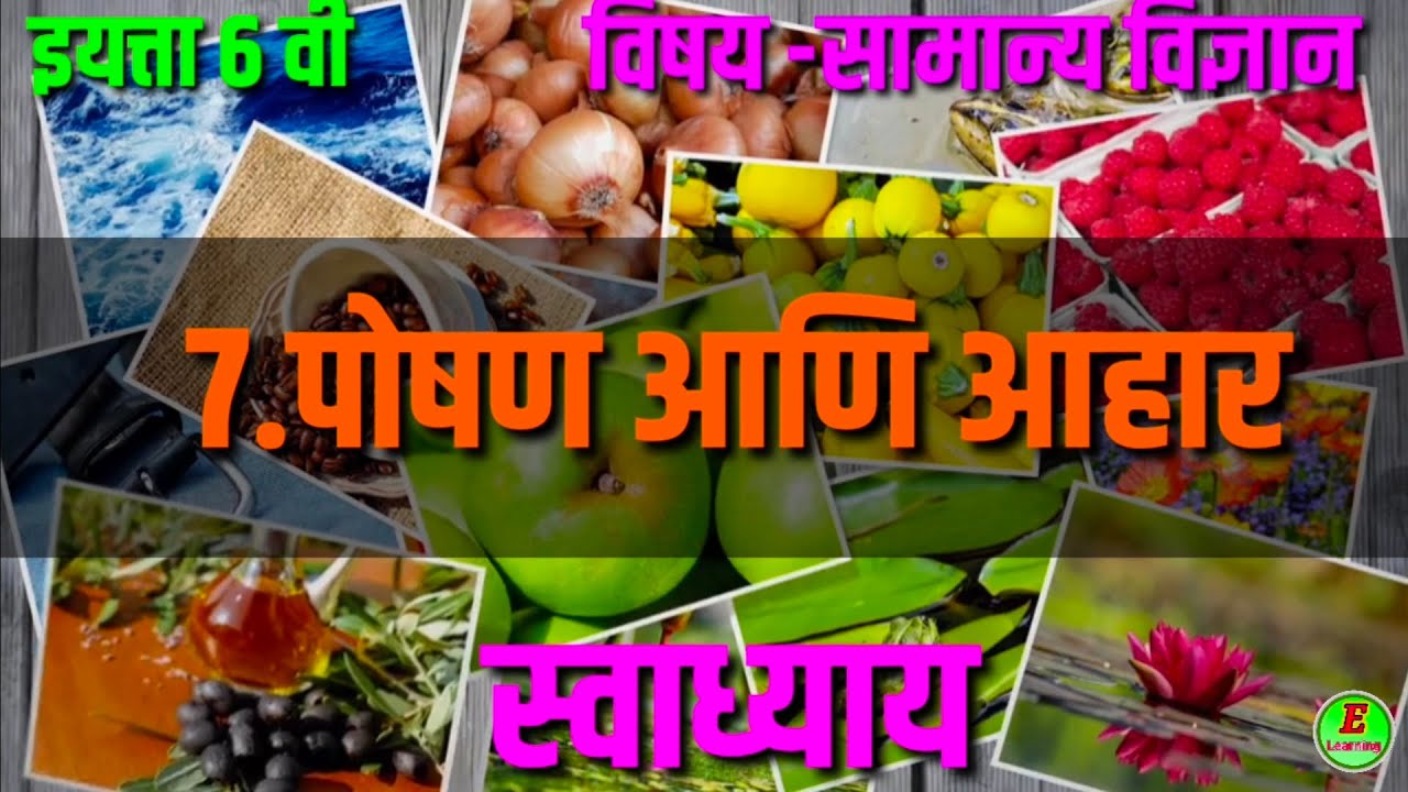 पोषण आणि आहार l स्वाध्याय l 6वी l सामान्य विज्ञान
