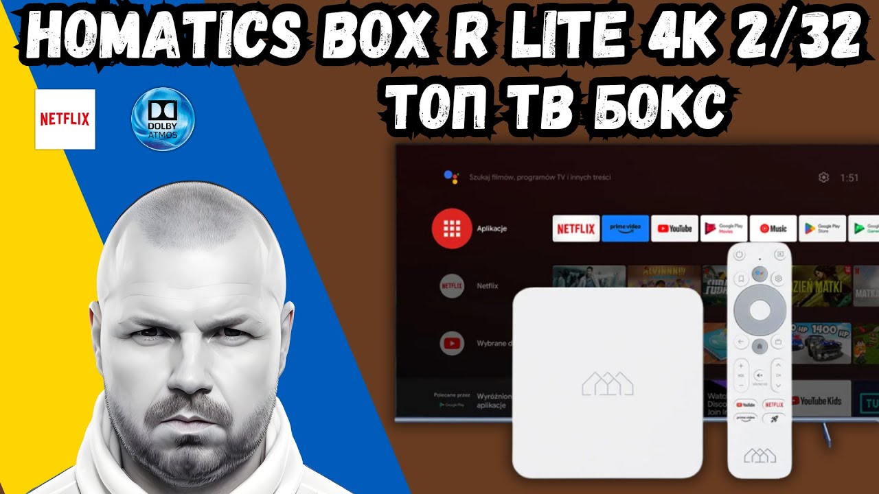 ТВ БОКС HOMATICS BOX R LITE 4K З DOLBY ATMOS І СЕРТФІКАЦІЄЮ NETFLIX НА ANDROID TV. HDR10 та HDR10+