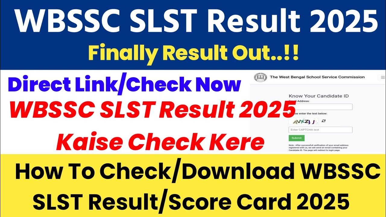Kaise Dheke WBSSC SLST Result 2025 !! How To Check WBSSC SLST Result 2025  !! WBSSC SLST Result 2025