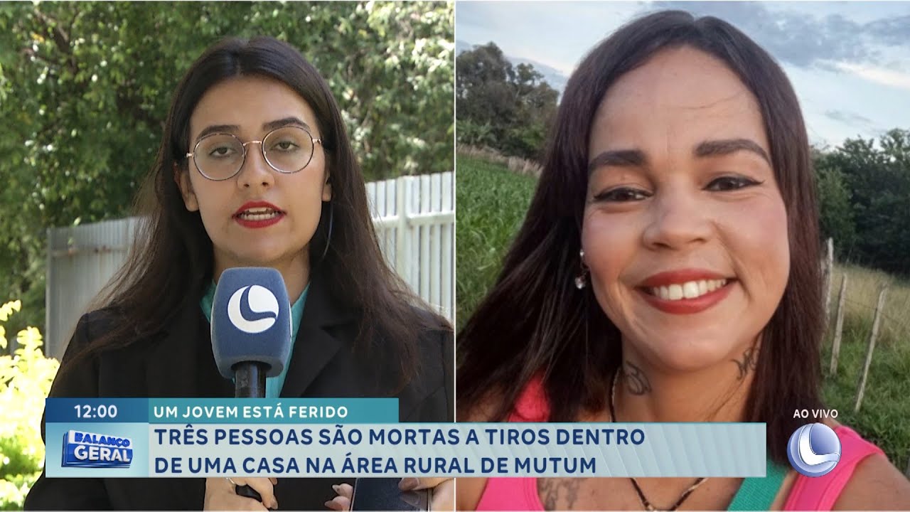 Um jovem está Ferido: Três pessoas são mortas a tiros dentro de uma casa na área rural de Mutum.