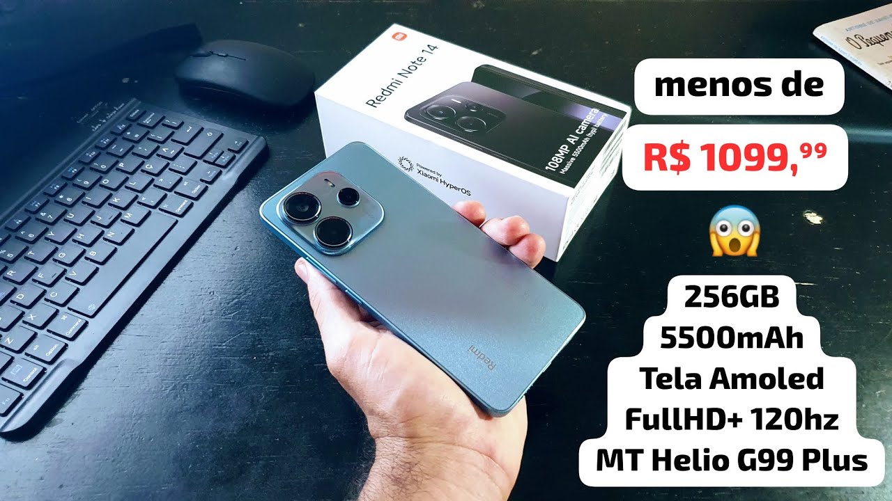 Xiaomi Redmi Note 14 4G unboxing 😍 Tela Amoled 120hz Bateria 5500mAh Carregador 33w  @airtonguia 
