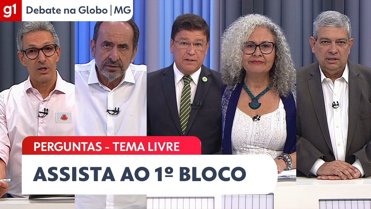 Assista ao primeiro bloco do debate com os candidatos ao governo de Minas Gerais #DebateNaGlobo