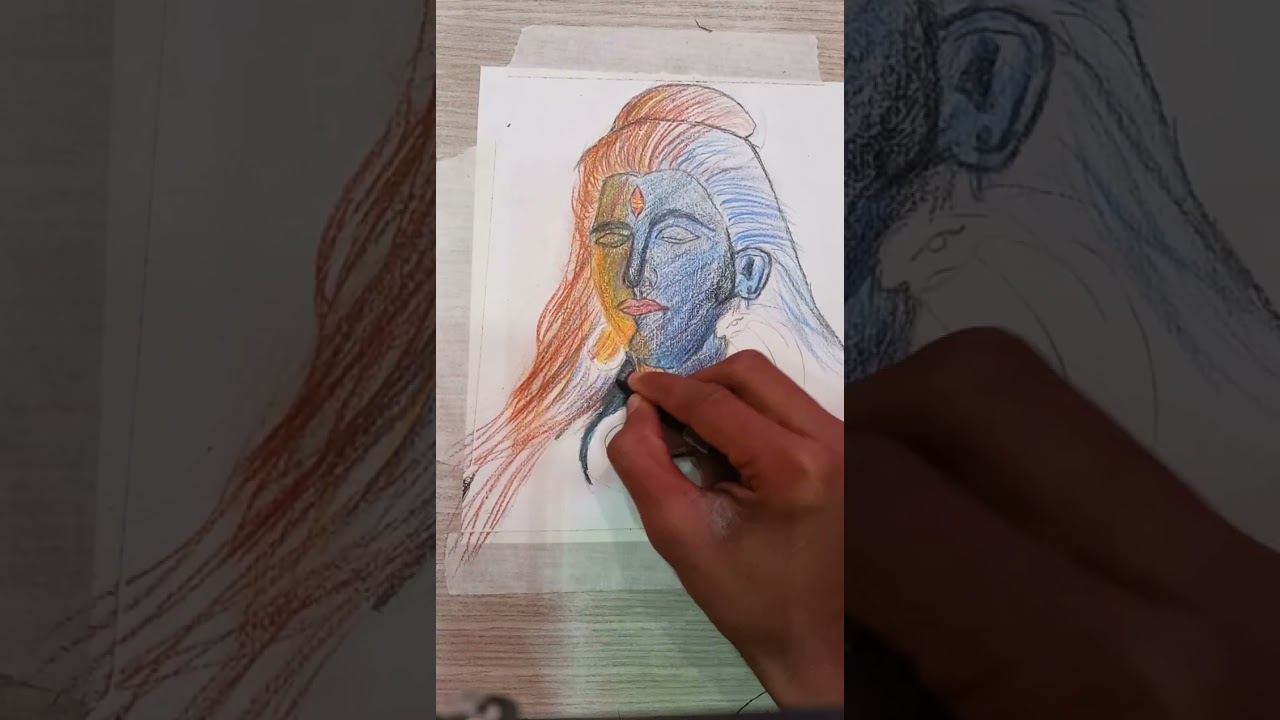 Mahadev shiv ji drawing (crayon colour) #shorts #trending #shortsfeed 