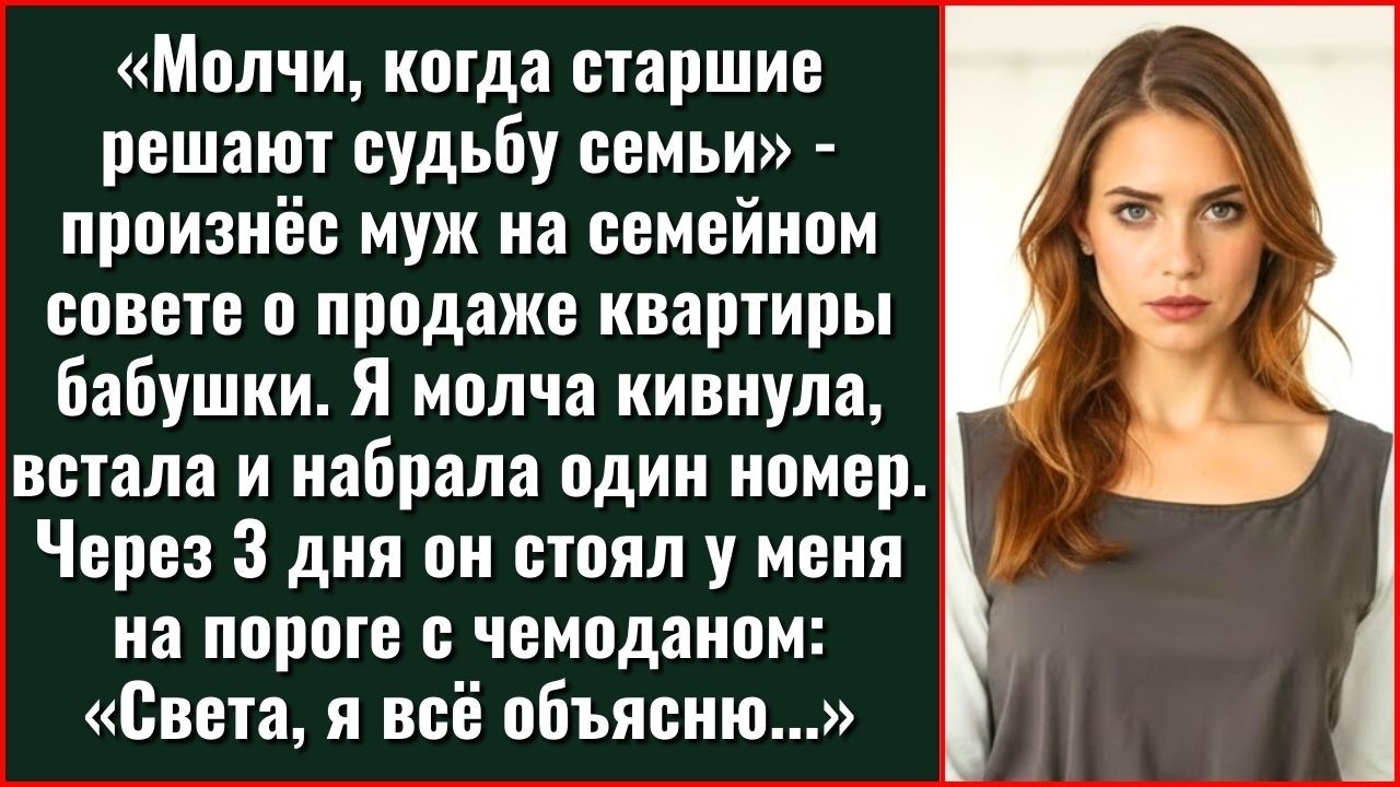 «Молчи, Когда Старшие Решают Судьбу Семьи» - Произнёс Муж На Семейном Совете О Продаже Квартиры...