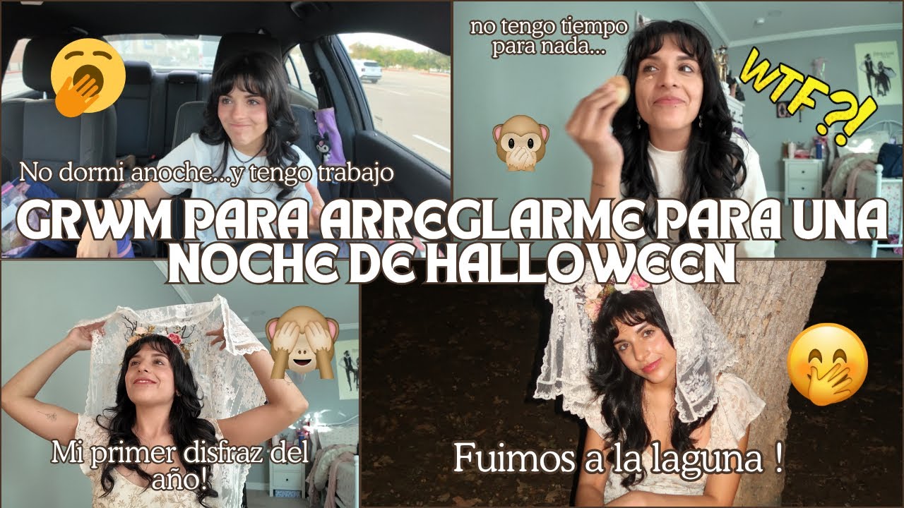GRWM para arreglarme para la noche de Halloween 🎃 &iexcl;Mi primer disfraz! 😭 No tengo tiempo para nada&hellip;