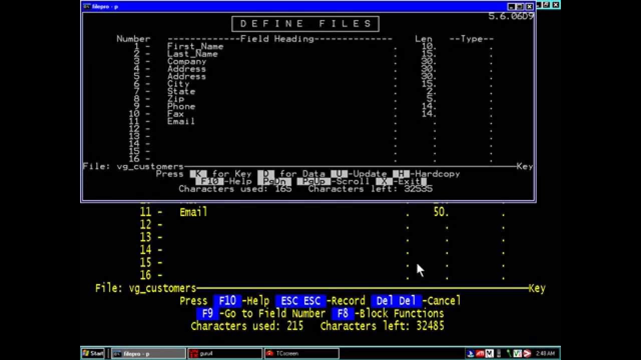 Filepro- Chapter 1 - Define Files