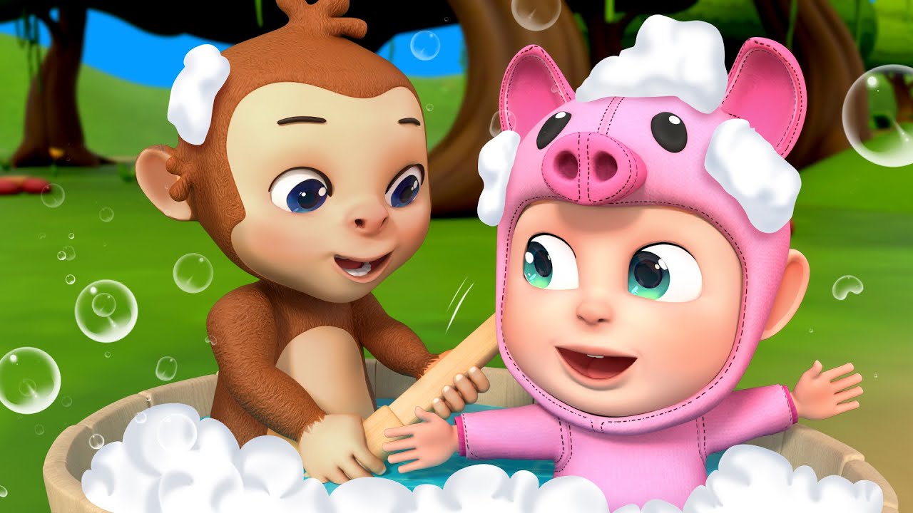 Baby Animals Bath Time + Old MacDonald Had A Farm | Rosoo Kindergarten Nursery Rhymes & Kids Songs