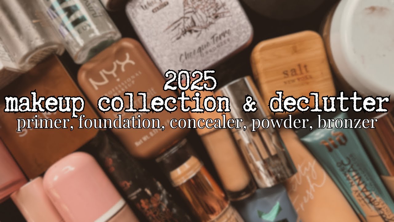 Коллекция макияжа и избавление от хлама 2025 года! | тональная основа, консилер, праймер, пудра, ...