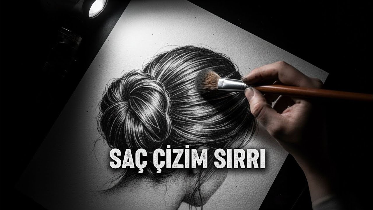 Kalem Kullanmadan Saç Çizimi: Kömür Tozu ve Fırça Tekniği 🖌️
