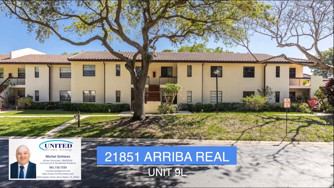 21851 Arriba Real Apt 9L Boca Raton Listed By Michel Schiess United Realty Group. 561-716-7233